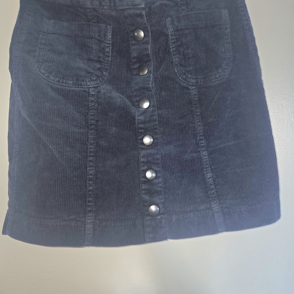Brandy Melville Black Corduroy Mini Skirt
